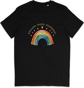 T Shirt Femme et Homme - Arc-en-ciel et Texte : Follow Your Rainbow - Zwart - L