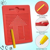 Magnetisch tekenbord voor kinderen, tekenbord, schrijfbord met speelgoedpen (klein, rood)