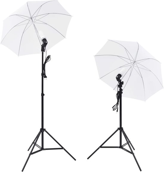 Foto: Vidaxl fotostudioset met lampen paraplu s achtergrond en reflector