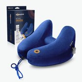 Slowwave Royal Snooze Travel Pillow - Ervaar het beste reiskussen - Innovatief nekkussen met 4 heerlijke relax-posities - Optimale ondersteuning hoofd en nek - Opblaasbaar vliegtuigkussen - Fluweelzacht