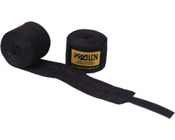 *** Bandage Zwart 2 rollen 2.5meter Katoen - Zwart - Boksen -MMA -Thai en Kickboksen- Vechtsport - Heble® ***