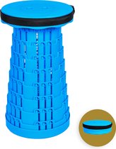Tabouret pliable Alora extra fort bleu complet - tabouret télescopique - 250 kg - tabouret pliable - portable - chaise de camping - escabeau