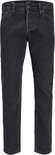 Zwarte jeans met knoopsluiting en vijf zakken.