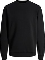 JACK & JONES Bradley sweat crew regular fit - heren sweatshirt katoenmengsel met O-hals - zwart - Maat: XS