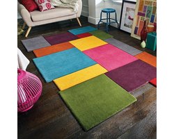 Flycarpets Abstract Modern Stracto Collage - Organische Vorm Vloerkleed - Multi - 200x290 cm