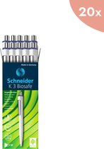20x stylo à bille Schneider K3 Biosafe M blanc/bleu