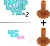 Driving range tee - 45mm - 2 stuks - Driver tee rubber - Golfaccesoires - Golftrainingsmaterialen - Afslaan - Golf tees - Golftee