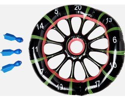 Buitenspel Darten - Pool Darts - Zwembadpret - Opblaasbaar waterspel - Kinderspeelgoed - 90cm diameter - +6 jaar - Met drie pijlen - Actieve bezigheid - Vakantie - Spelen