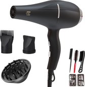 Baess Föhn met Diffuser - 5 Standen - Ionische Haardroger - Coolshot - 2200 Watt - Krullen - Hair dryer (Zwart)