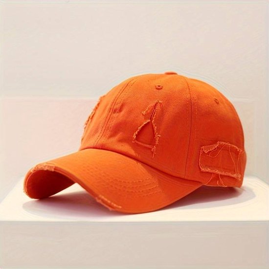 FLIPFLOP CLUB® Oranje Ripped Baseball Cap - Accessoires voor EK voetbal - Koningsdag - Pet - Petje - Hat - Unisex