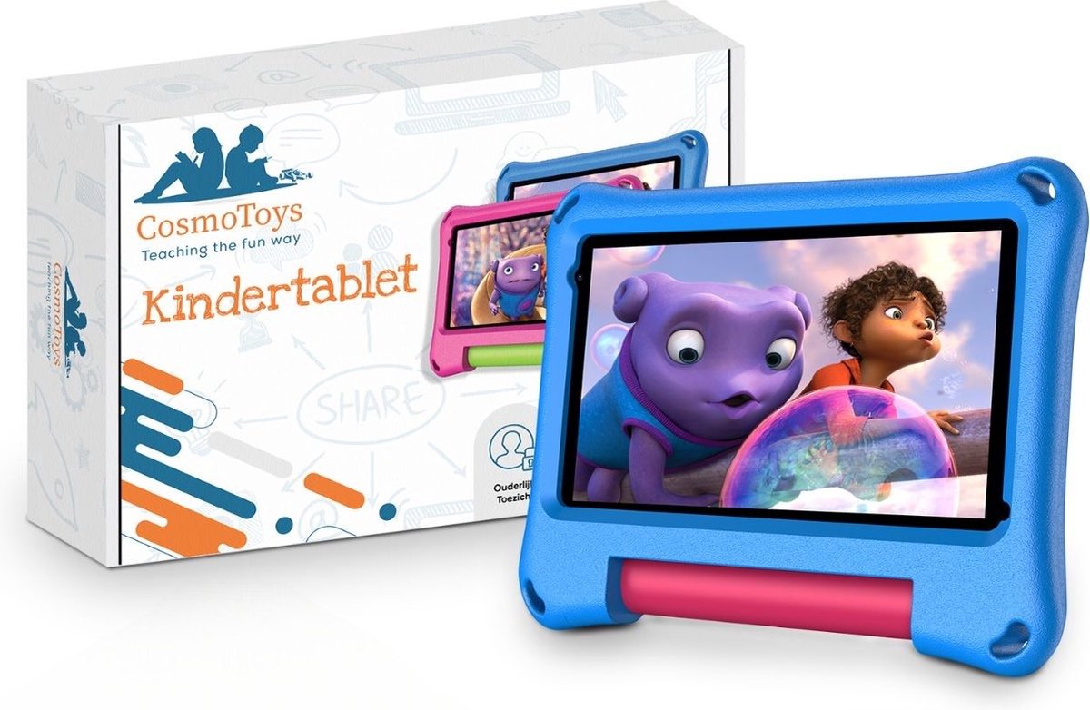 CosmoToys® Kids Tablet - Incl. Oortjes + Screenprotector - Kindertablet - Tablet Kinderen - Vanaf 3 Jaar - 7 Inch - Android 11 - Ouderlijk Toezicht - 3500 mAh - Blauw