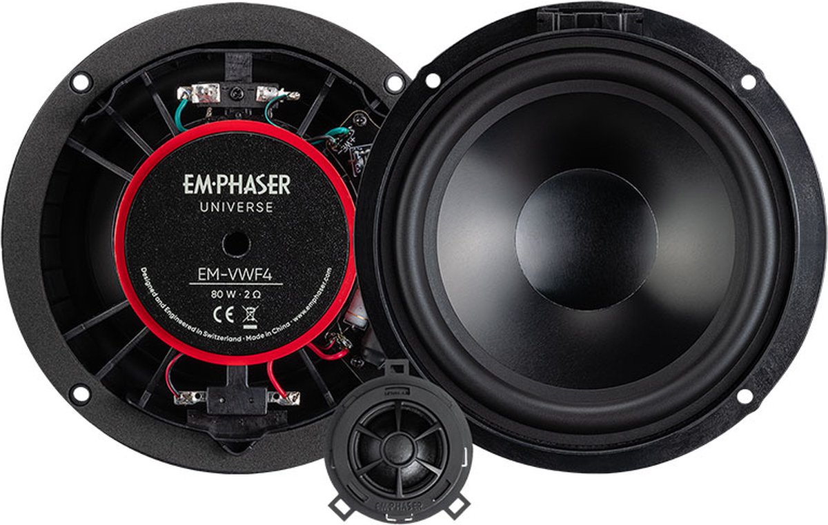 Emphaser EM-VWF4 - Autospeaker - Pasklare speakers Volkswagen T6.1 - VW T6.1 - Custom fit luidsprekers - 16cm 2 weg composet - 80 Watt RMS