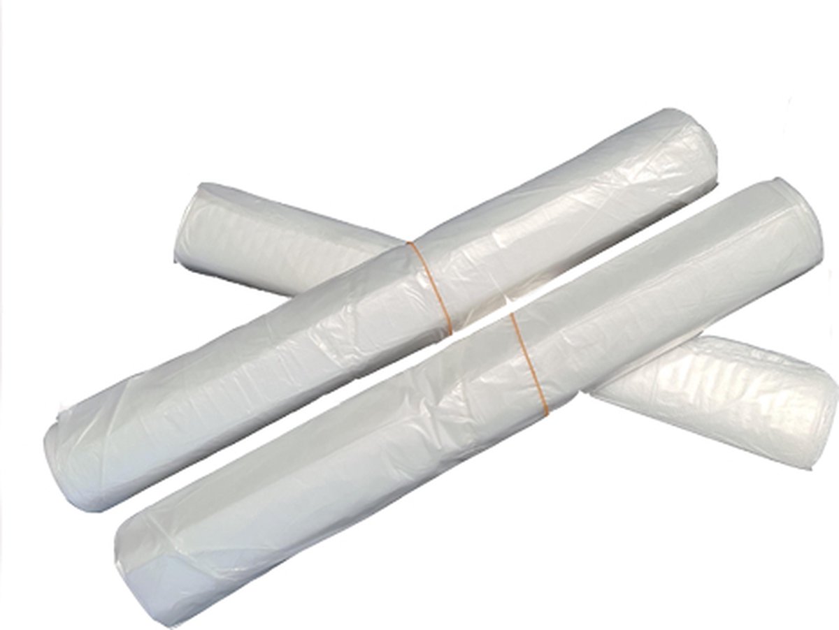 Ace Verpakkingen - HDPE Vuilzak - Afvalzak - 63cm × 70cm - Transparant - Behoud van een schone kliko - Eenvoudig in gebruik - Rol à 25 stuks