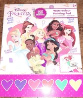 Sambro - Disney Princess watercolour painting pad - waterverf kleurboek - waterverfboek - prinsessen - 20 blz + verf + kwast