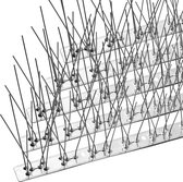 Vogelspikes met roestvrijstalen basis - Duivenafweer - Vogelafweer - duivenspikes voor daken en ramen - vogelafschrikmiddelen set - anti-kraaien, meeuwen en kleine vogels - hoes 78 cm