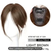 100% Echte haar extensions om grijs haar of kale plek te bedekken of voor meer volume lichtbruin bruin mokka bruin haartopper