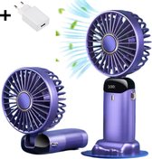 COCHO® Draagbare Hand Ventilator - Airco Verkoeling 5 standen USB Oplaadbaar - Nek Ventilator -Draadloos & Oplaadbaar