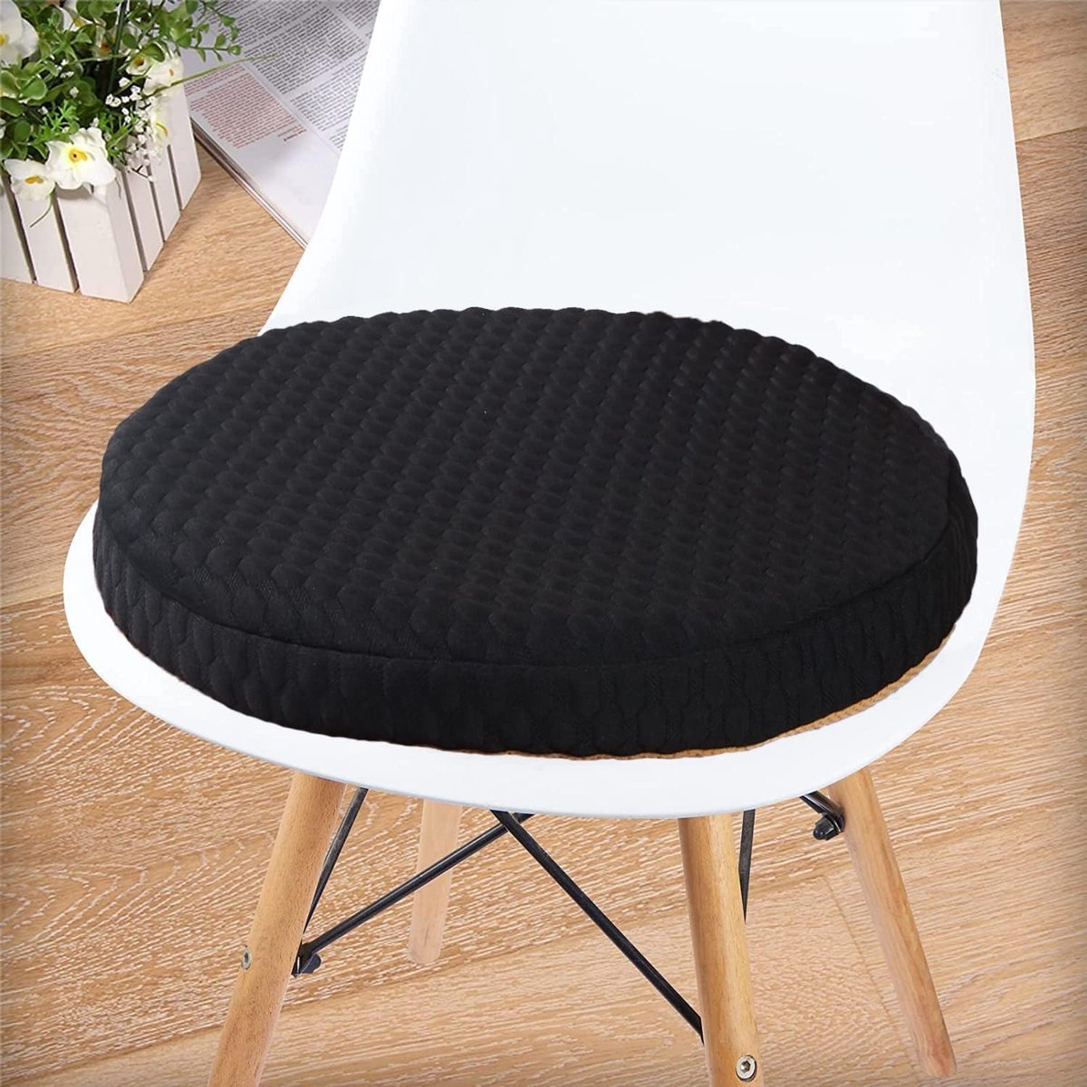 Stoelkussen voor eetkamerstoel - Ergonomisch Zitkussen - Comfortabel en Ondersteunend - Zwart