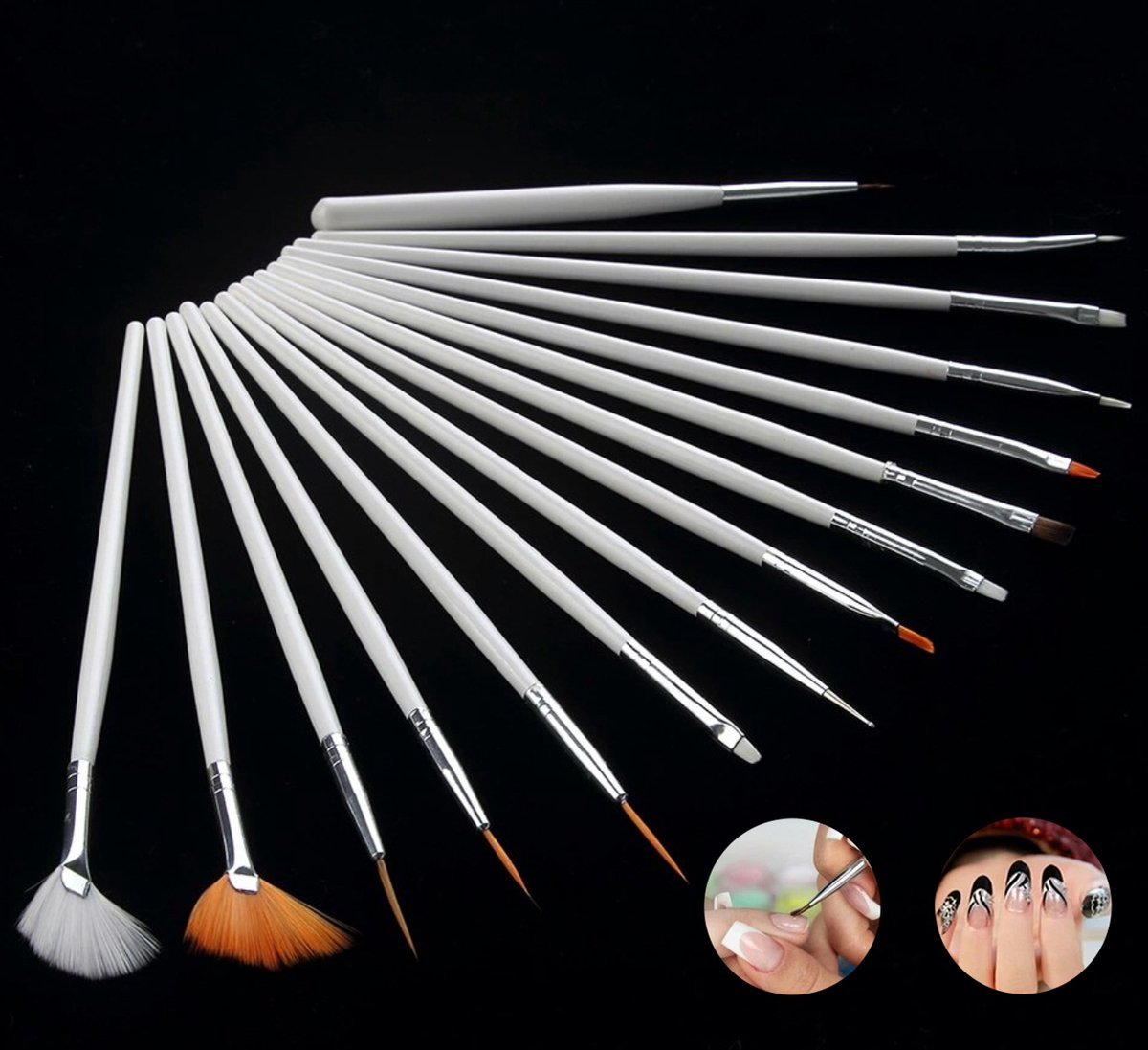 Goedkoopste 15 Delig - Nailart Penseel Set - Nagel Art Pennen - Nail art tools- Nagel Kwast - LOUZIR