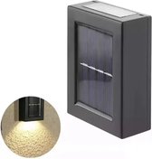 HDJ Solar Upside down Buitenlamp - Zwart - Set van 8 Stuks - Bewegingssensor - LED - Waterdicht - Buiten & Tuin sensor - Buitenverlichting op Zonne-energie - Stijlvolle Verlichting voor Buiten - Warm Wit (sfeervol) - Tweezijdig