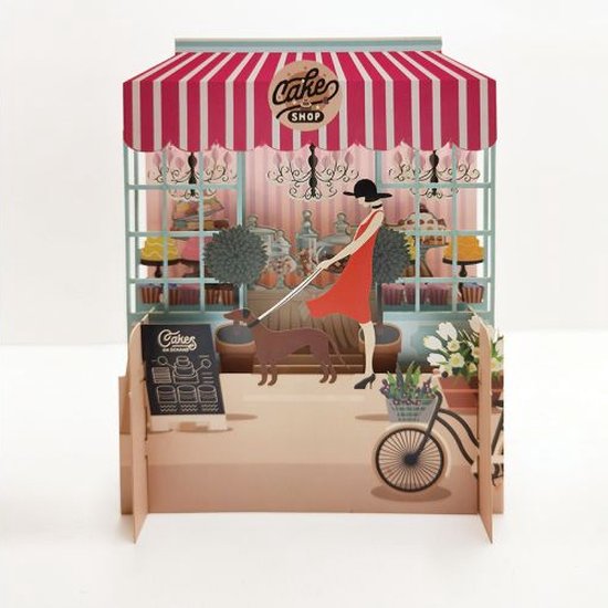 Pop-up kaarten - Wenskaart - Kaart - 3D Pop-Up Card - Cakeshop - Taartenwinkel