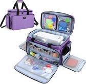 Naaimachinetas, draagtas voor naaimachines, de tas is compatibel met de meeste standaard naaimachines en accessoires (lege tas), lila