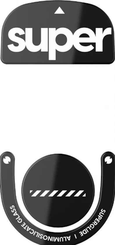 Superglide 2 for Logitech G PRO X Superflight 2 Black - Skates Voor Logitech G Pro X Superlight 2 - glas - zwart