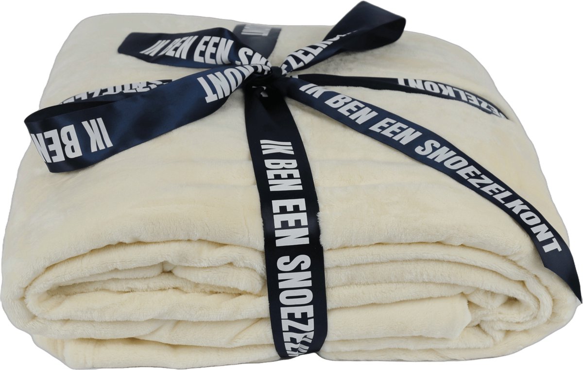 Snoezelkont Crème - XXL Fleece Deken - 300x300 cm - Neutrale Kleur - Veelzijdig en Elegant Creme