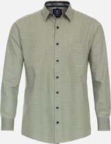 Redmond comfort fit overhemd - popeline - groen dessin - Strijkvriendelijk - Boordmaat: 41/42