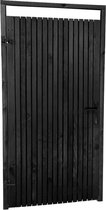 Schutting tuinpoort compleet - Zwart Elan - Zwarte details - 180 cm (hoge poort),100 cm