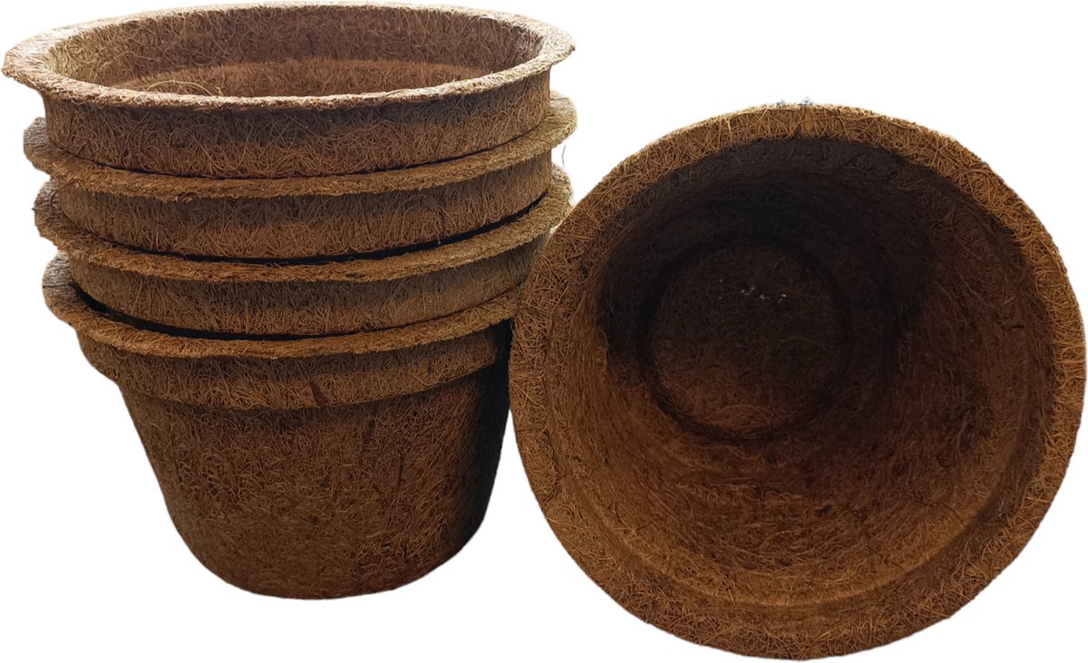 Ferrarium cocospot 10 stuks 15.5 cm & 1 liter inhoud - biologisch afbreekbaar - coco pot - herbruikbare bloempot - natuurlijke bloempot - Cocos pot