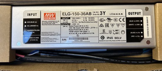 Mean Well ELG-150-36AB-3Y LED-driver Constante spanning 150.1 W 2.1 - 4.17 A 32.4 - 39.6 V/DC 3-in-1 dimmer, Montage op