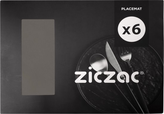 Set de table TOGO 33x45cm, grey- set of 6 in giftbox