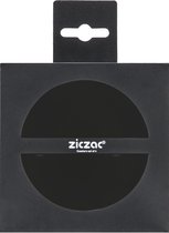 ZICZAC - Glasonderzetter TOGO - SET/12 - Kunstleder - dubbelzijdig, makkelijk schoon te maken, antislip - Rond - Dia 10 cm - Zwart