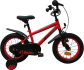 AMIGO Arrow Vélo Garçon 12 pouces - Vélo pour enfants de 2 à 4 ans - 90-105 cm - Avec Roues d'entraînement - Rouge/ Zwart