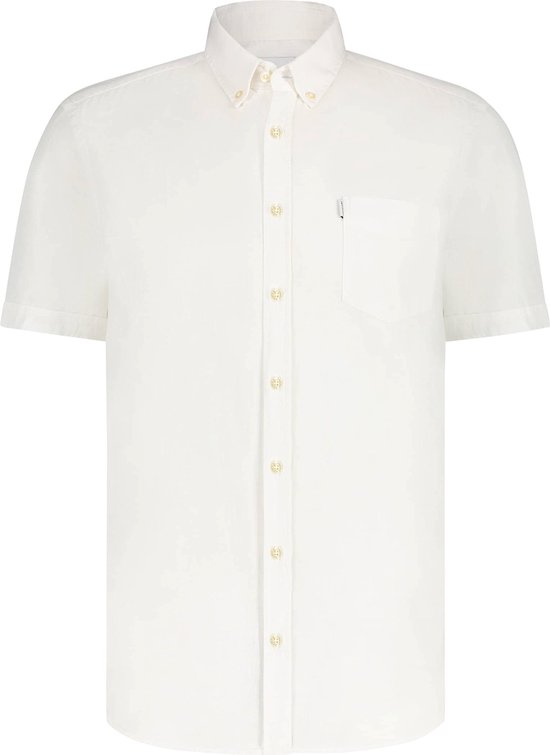 State of Art - Short Sleeve Overhemd Linnen Wit - Heren - Maat XL - Regular-fit
