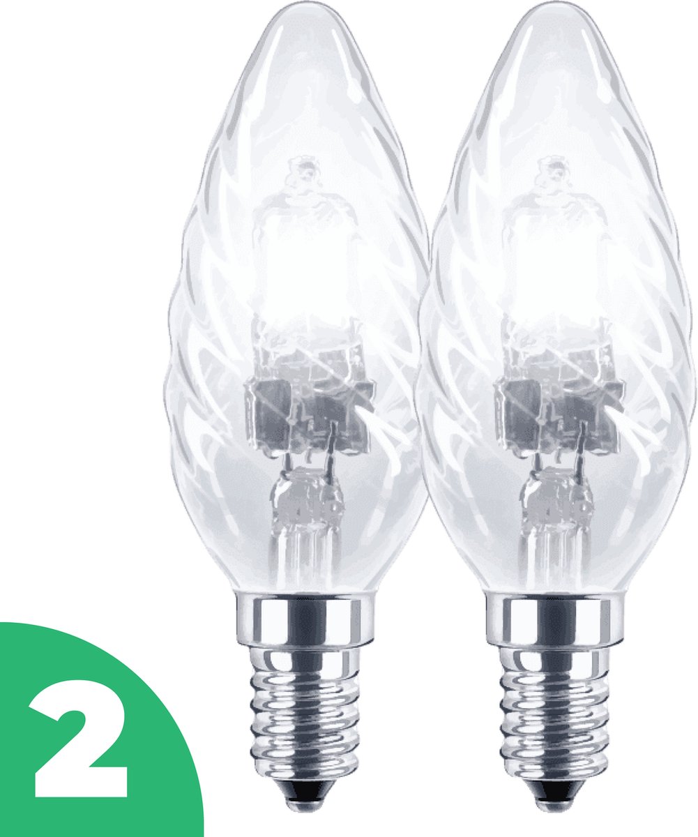 Halogeenlamp E14 - 30W (40W) - Warm Wit Licht - Dimbaar - 2 stuks