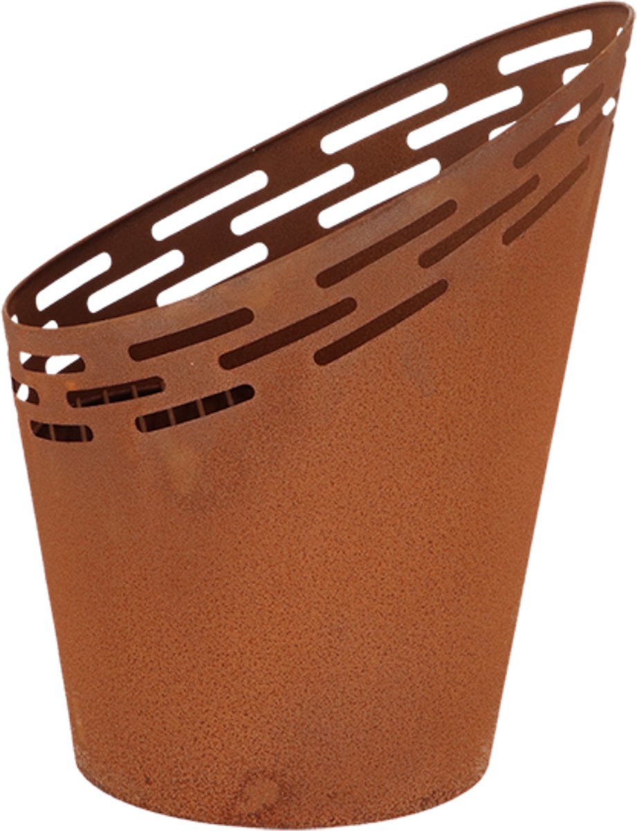 Esschert Design Fire Bowl Laser-Cut Stripes - Rust Brown