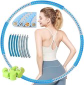 Hoelahoep - Fitness - hoelahoep met gewicht - verstelbaar 1.2kg tot 3.2kg - hula hoop fitness - blauw/grijs - Cadeau