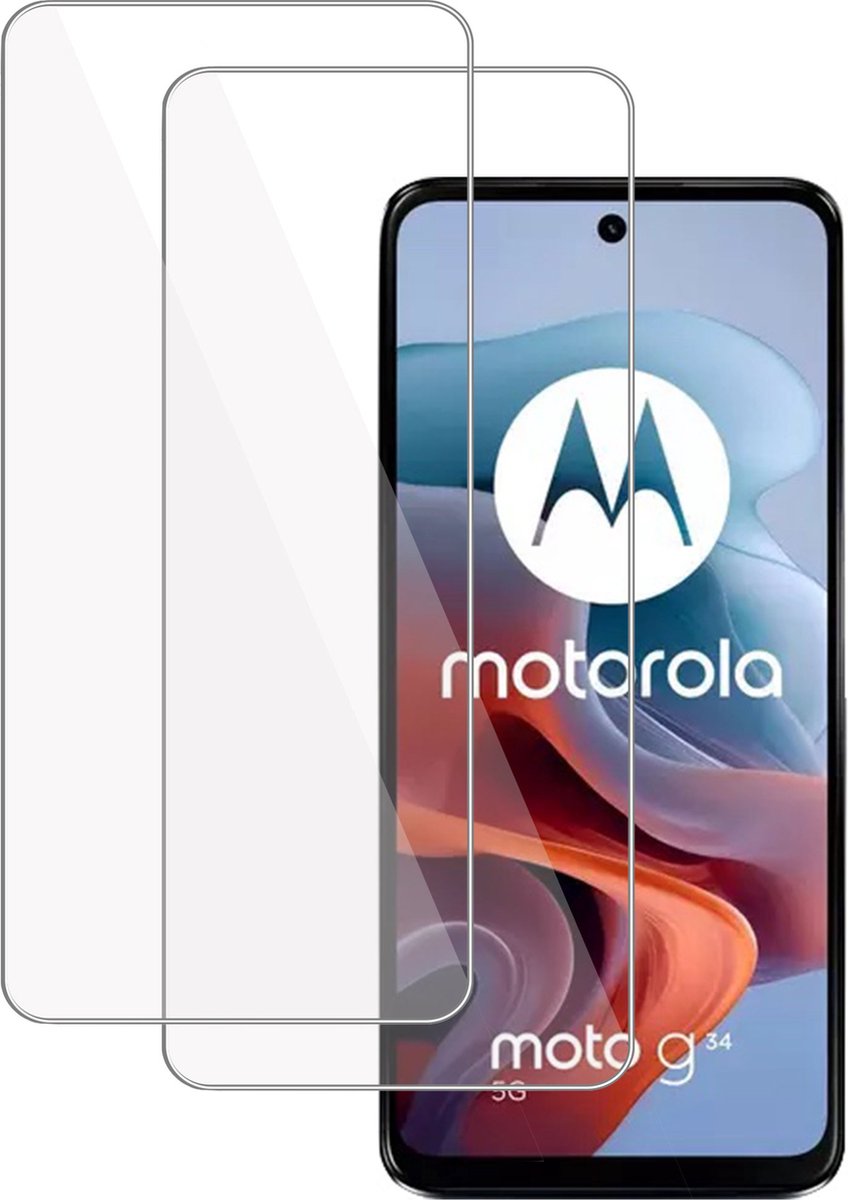 2x Screenprotector geschikt voor Motorola Moto G34 Screenprotector – Gehard Glas - Proteqt+