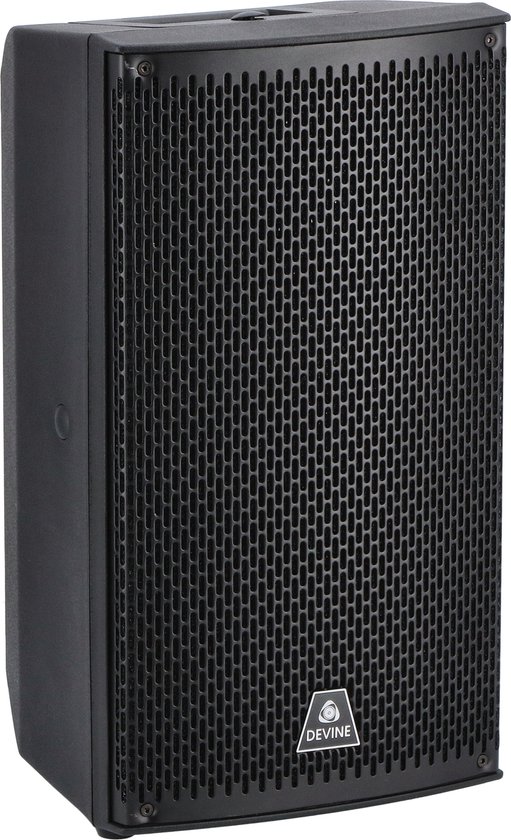 Zwarte Devine Onyx 8 100V passieve luidspreker met een rooster aan de voorkant.