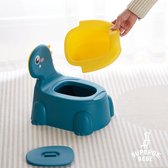 Kinderpotje - Leertoilet met rugleuning - Babytoilet - Baby- en kindertoilet - Comfortabel, antislip, spatwaterdicht en geurbestendig - Eenvoudig legen met uitneembare pot (blauw)