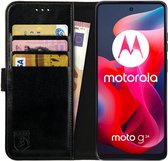 Rosso Element Geschikt voor Motorola Moto G24 | Wallet Book Case | Portemonnee Hoesje | 3 Pasjes | Magneetsluiting | Stand Functie | Zwart