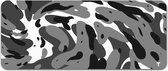 Tommiboi muismat - Swirl Muismat Zwart - xxl muismat - 90x40 cm – Anti-slip – Grote Muismat