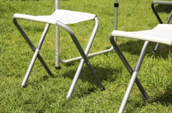 MOZY - Inklapbare Kampeertafel - met 4 Stoelen - Wit - Verstelbaar - met Parasol gat - Luxe Kampeerset - Campingtafel - Kampeermeubel - Klaptafel met stoelen - Vouwtafel van MOZY — afbeelding 3