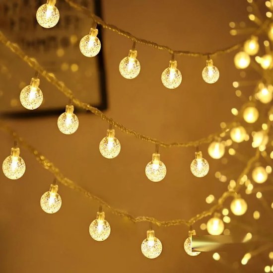 Led slinger lampjes met glitter - 20 lampjes - 3 meter - lichtsnoer- feestverlichting - tuinverlichting - binnen en buiten verlichting