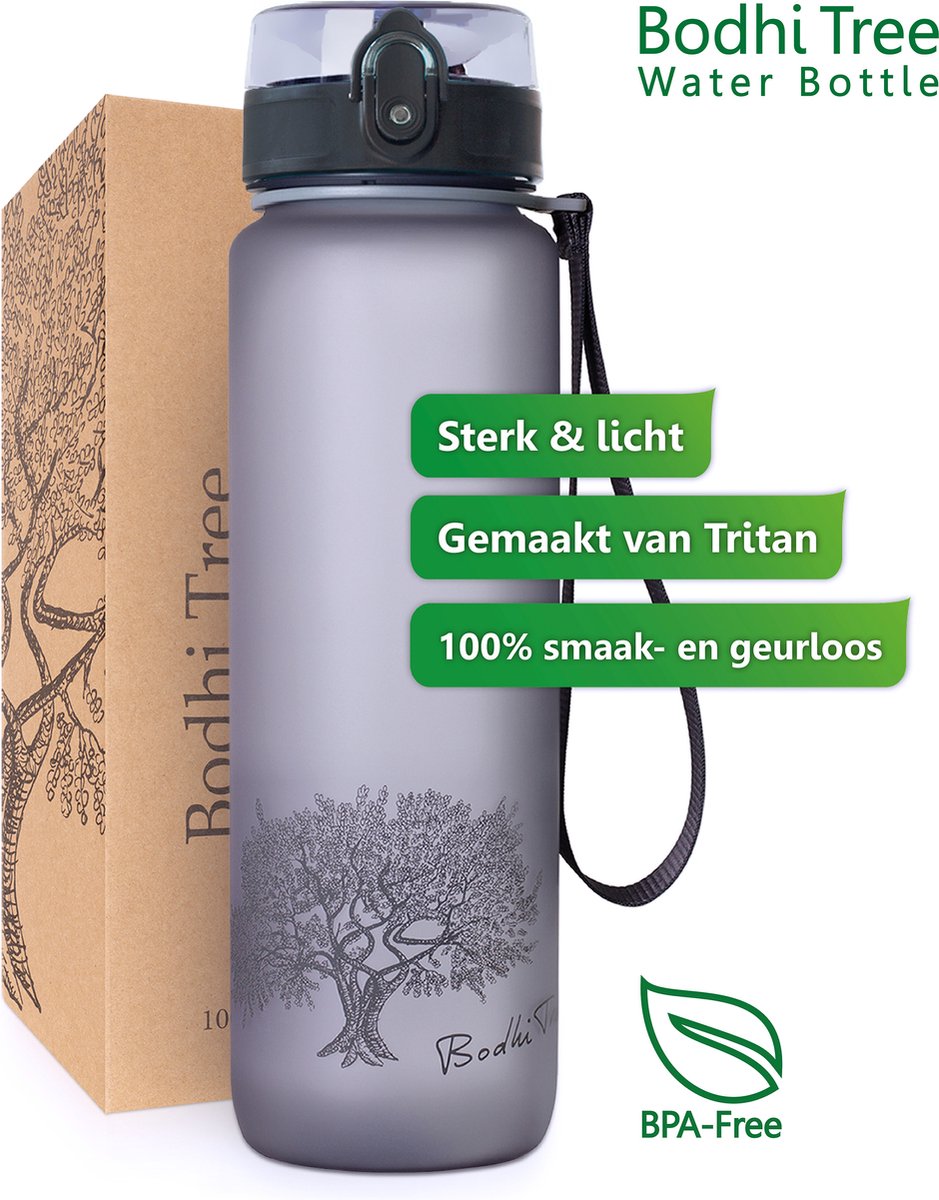 Bodhi Tree Waterfles 1 Liter - Drinkfles 1 Liter - Met Drinktuit thumbnail 4