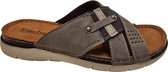 Fischer Slide Heren Slippers - Grijs - Leer - Maat 46