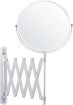 Belle Vous Chrome Muur Monteerbare Uitrekbare 360° Swivel Spiegel – 3x Versterking – 22 x 21,7 cm – Dubbelzijdig Roterend Roestvrij Stalen Badkamer Schoonheids Spiegel Voor Makeup & Scheren