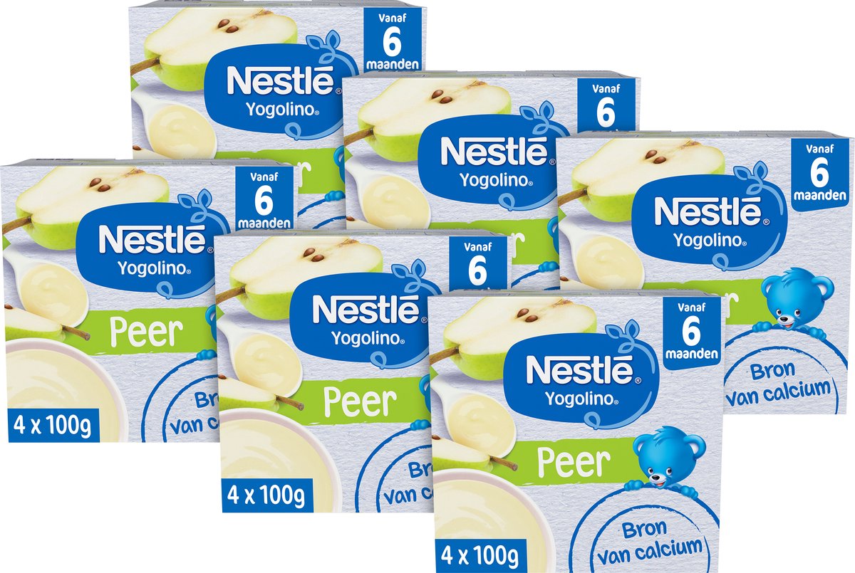 Goedkoopste Nestlé Yogolino Peer - Babytoetje Tussendoortjes 6m - 6 doosjes x 4 toetjes